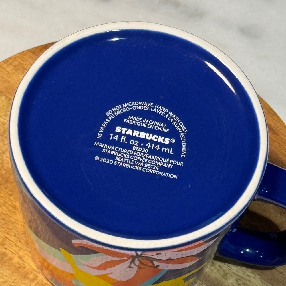 Starbucks 2021 Spring Easter Blue Bunny Ceramic Coffee Mug 14oz - Picture 6 of 6